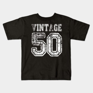 Vintage 50 2050 1950 T-shirt Birthday Gift Age Year Old Boy Girl Cute Funny Man Woman Jersey Style Kids T-Shirt